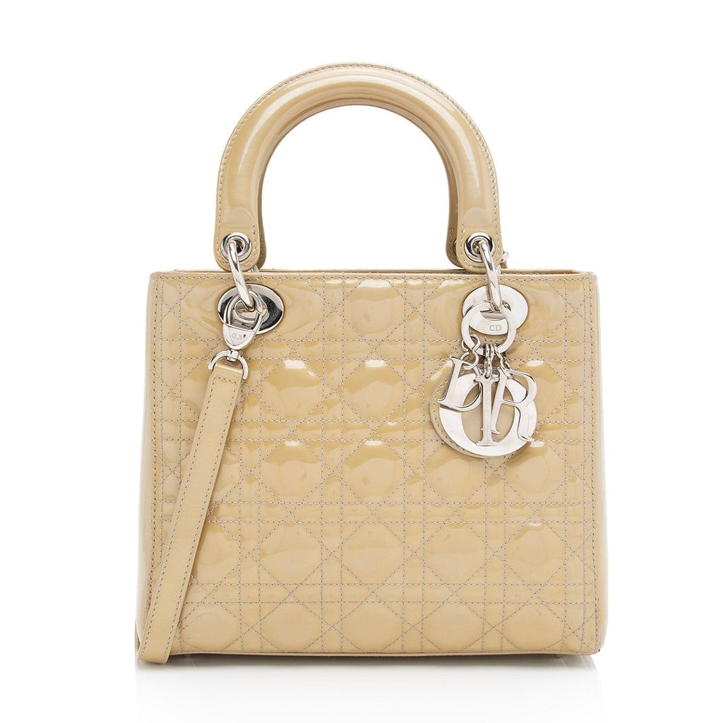 Dior 1:1 Rep Leather Lady Dior Medium Tote (SHF-595Avu)