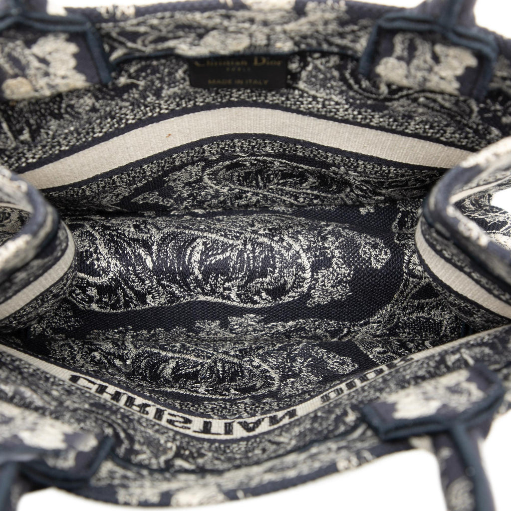 Dior Small Canvas Embroidered Reverse Dioriviera Toile De Jouy Book Tote