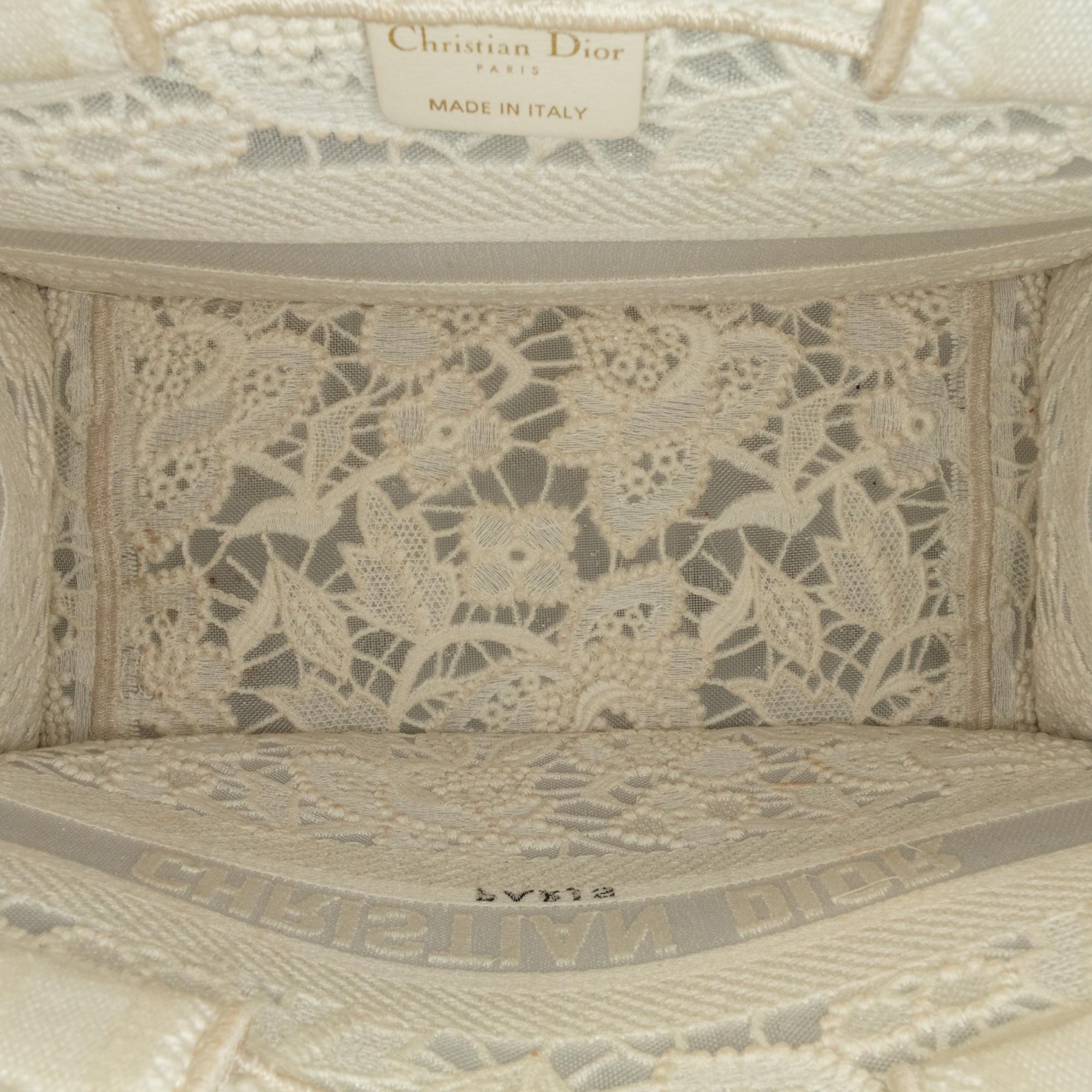 Dior Small D-Lace Embroidery Book Tote