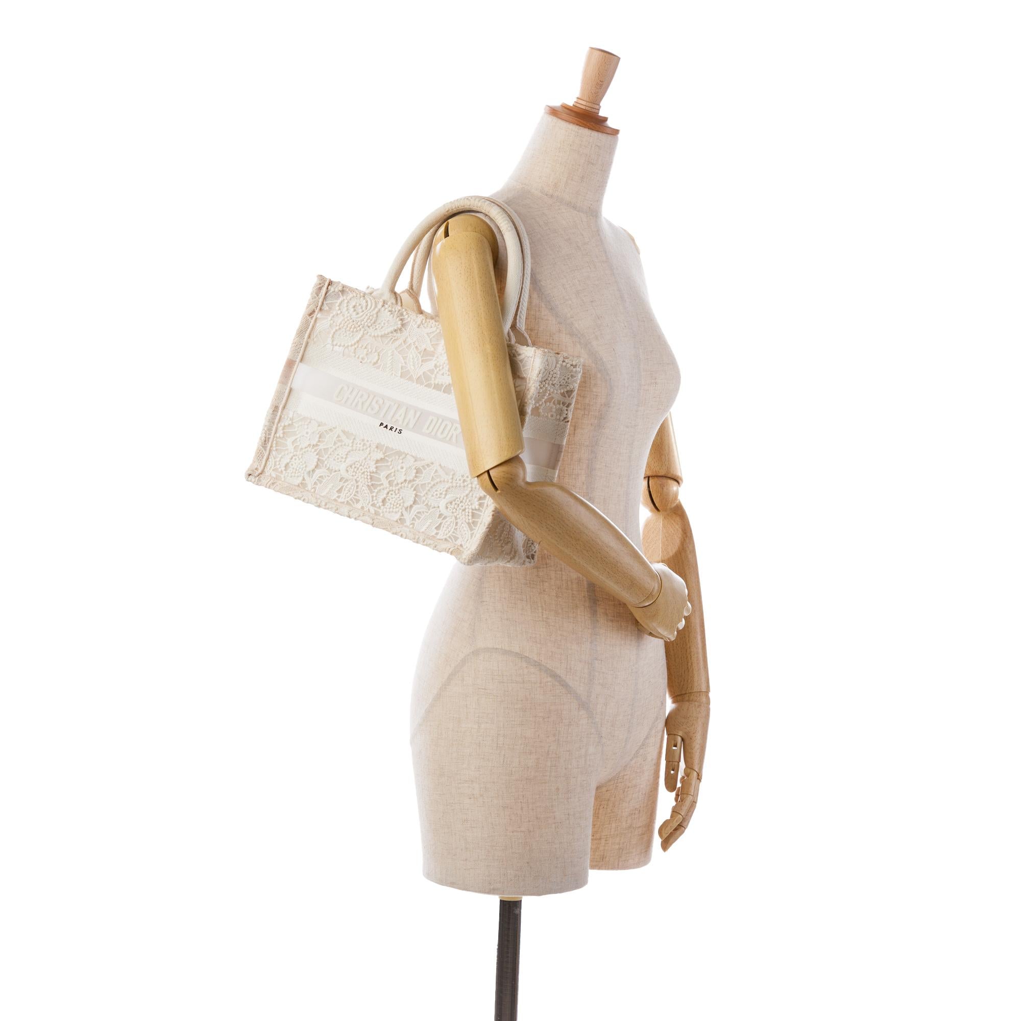Dior Small D-Lace Embroidery Book Tote