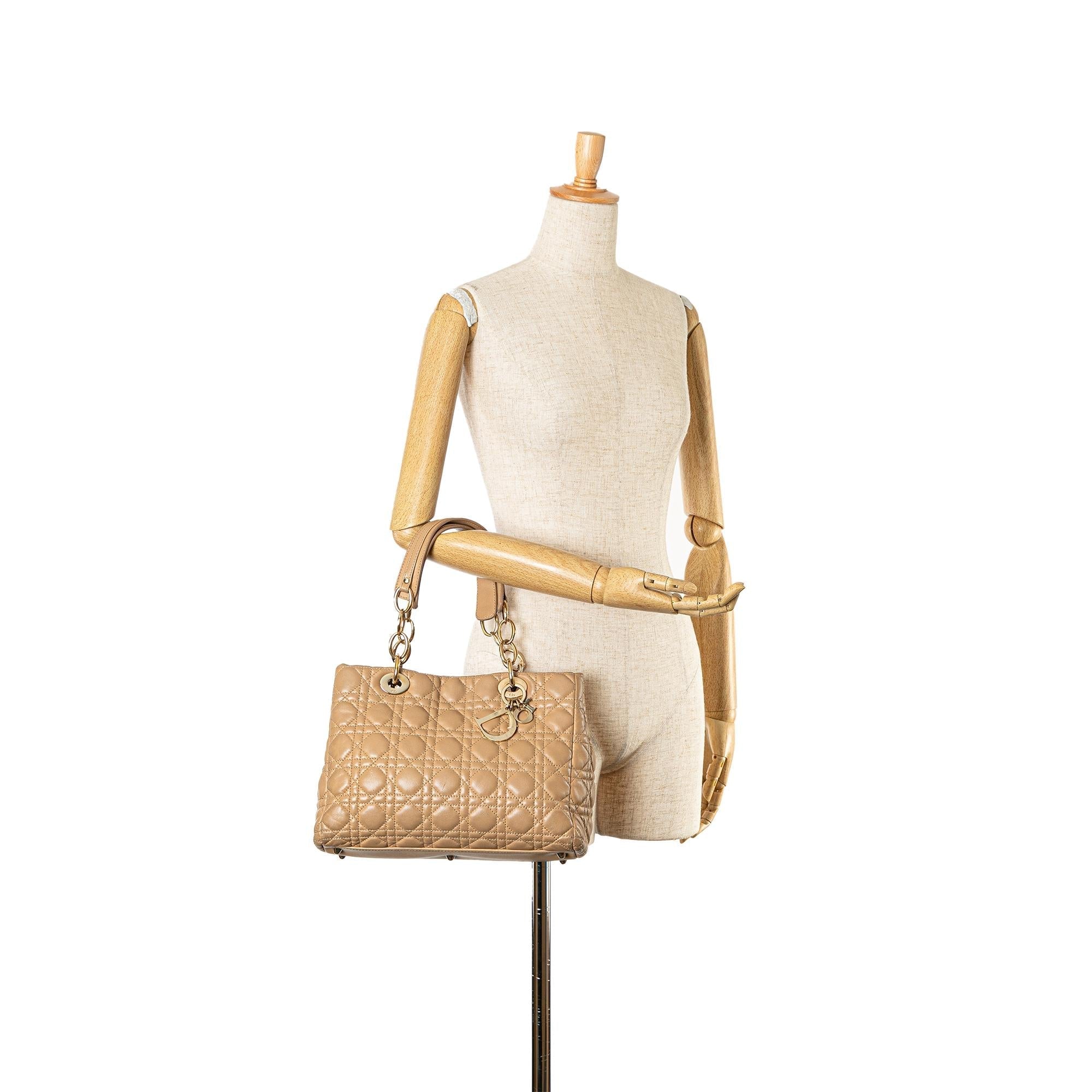 Dior Small Lambskin Cannage Dior Soft Shopping Tote (SHG-gPZGoA)
