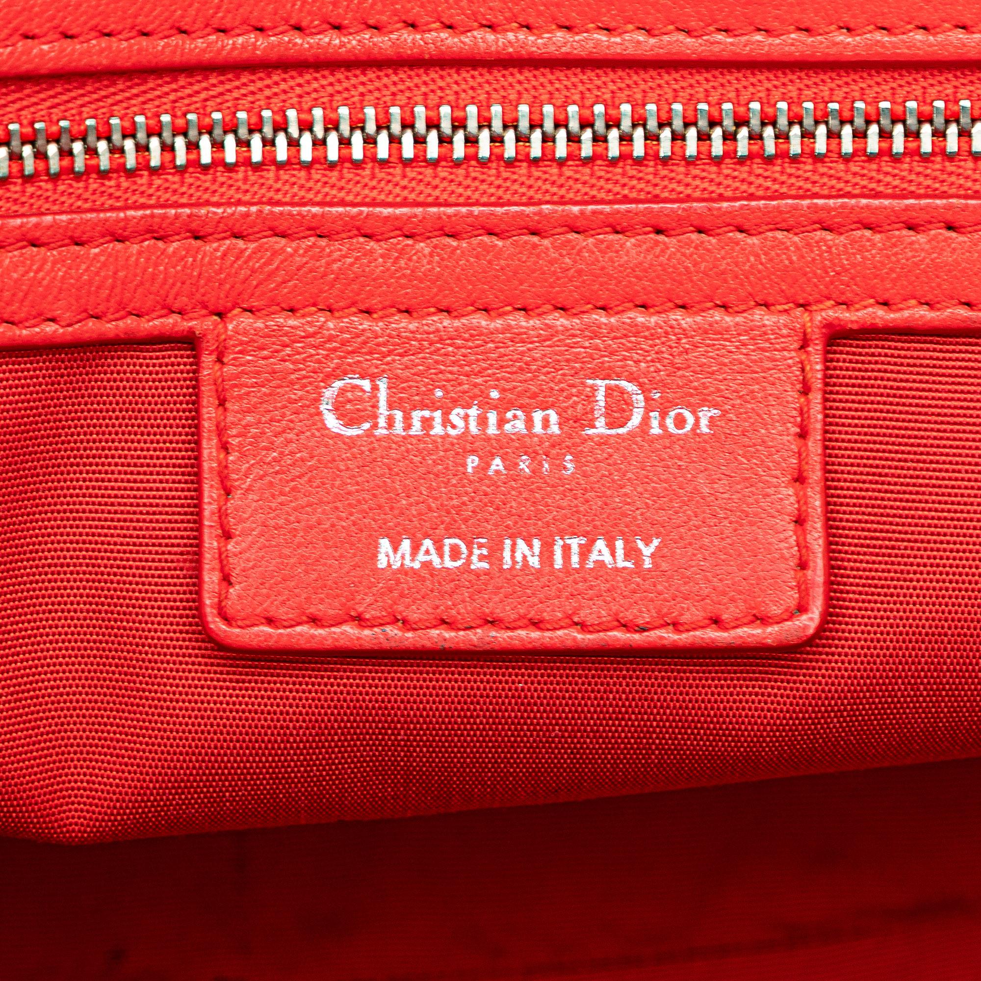 Dior Small Lambskin Cannage Soft Zip Shopping Tote (SHG-oVMMG5)