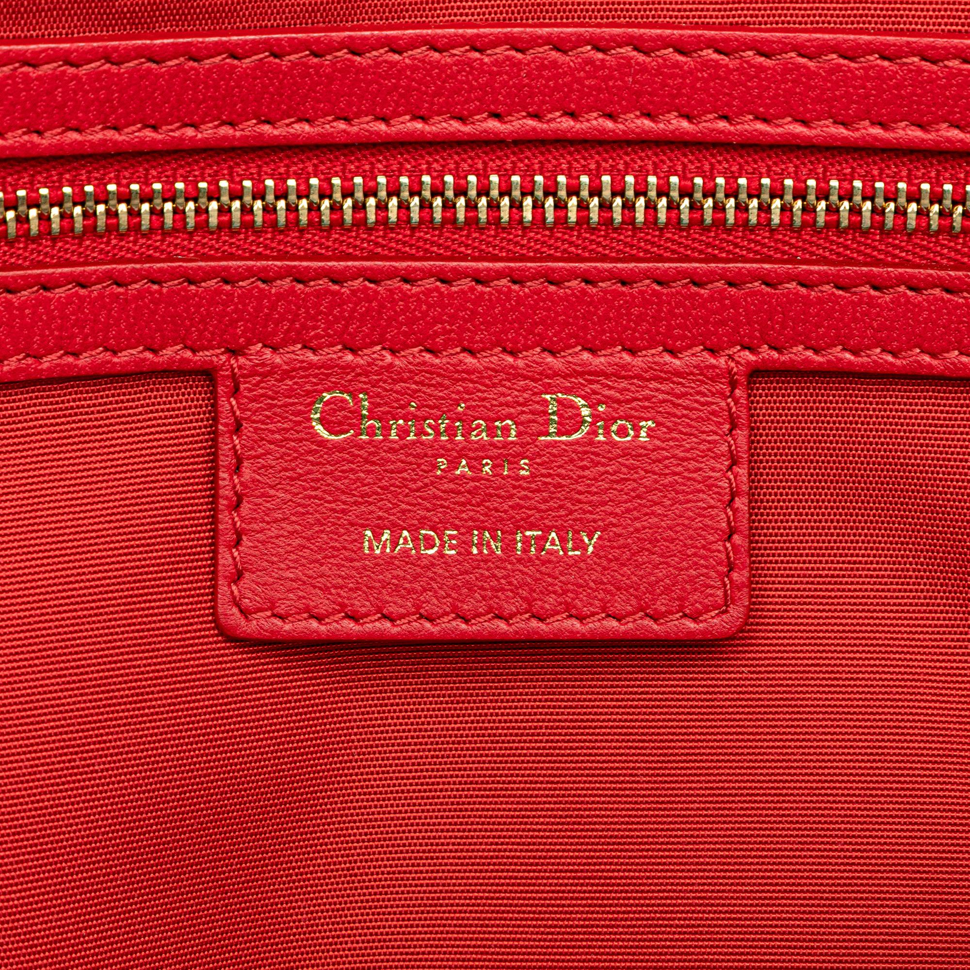 Dior Small Lambskin Cannage Soft Zipped Shopping Tote (SHG-AncejF)