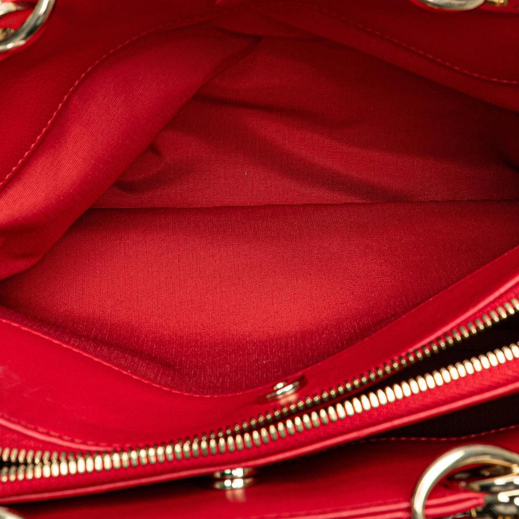 Dior Small Lambskin Cannage Soft Zipped Shopping Tote (SHG-AncejF)