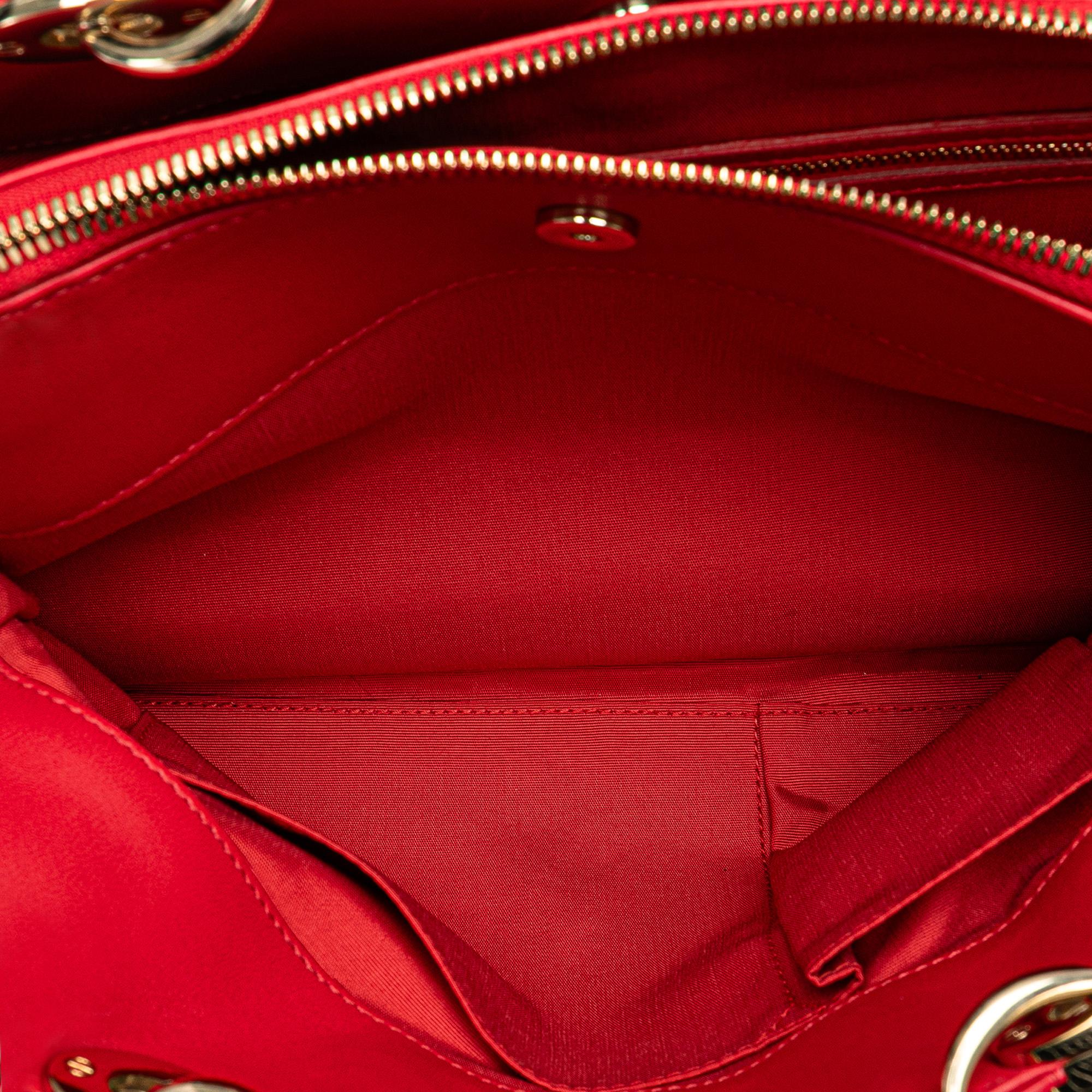 Dior Small Lambskin Cannage Soft Zipped Shopping Tote (SHG-AncejF)