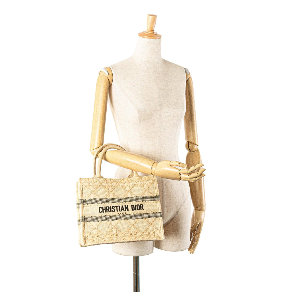 Dior Small Raffia Cannage Book Tote