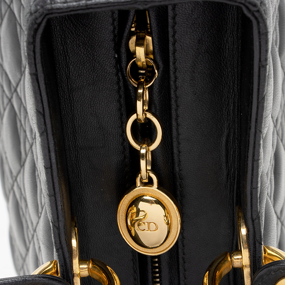 Dior Vintage Lambskin Lady Dior Large Tote (SHF-17064)