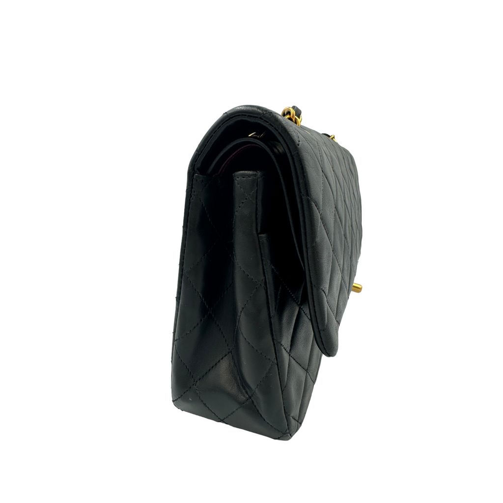Chanel Classic Double Flap Medium Black Lambskin Gold