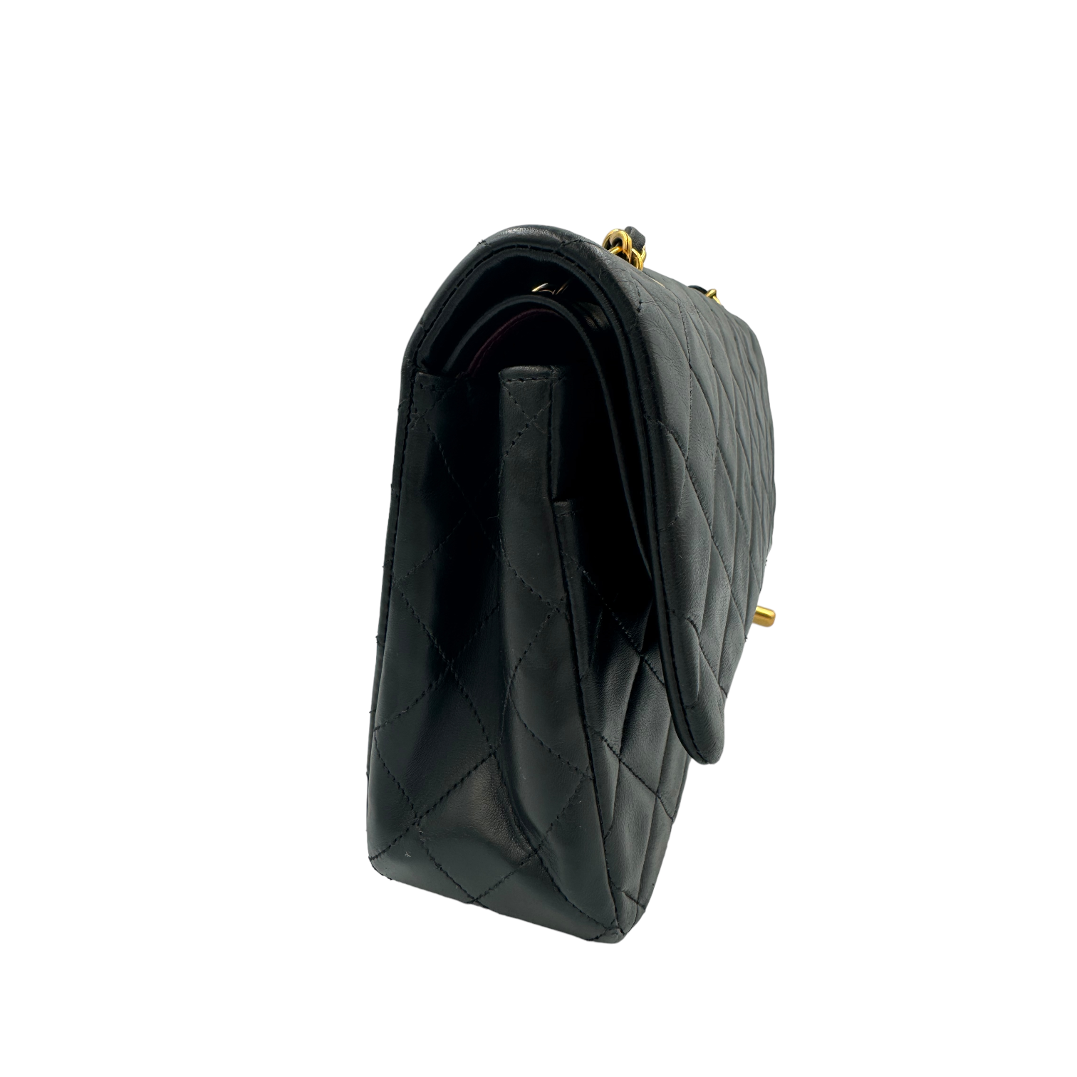 Chanel Classic Double Flap Medium Black Lambskin Gold