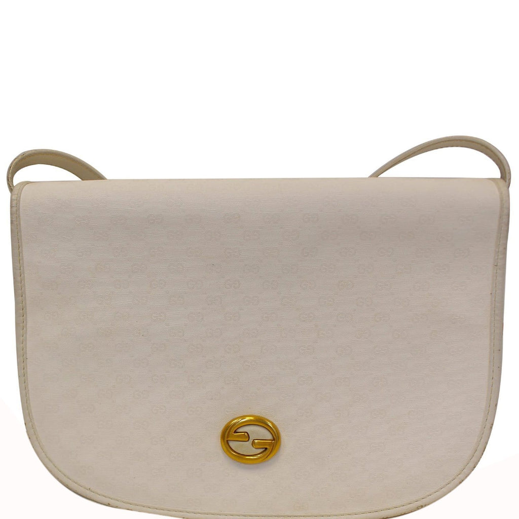 GUCCI Supreme White Flap Crossbody Bag