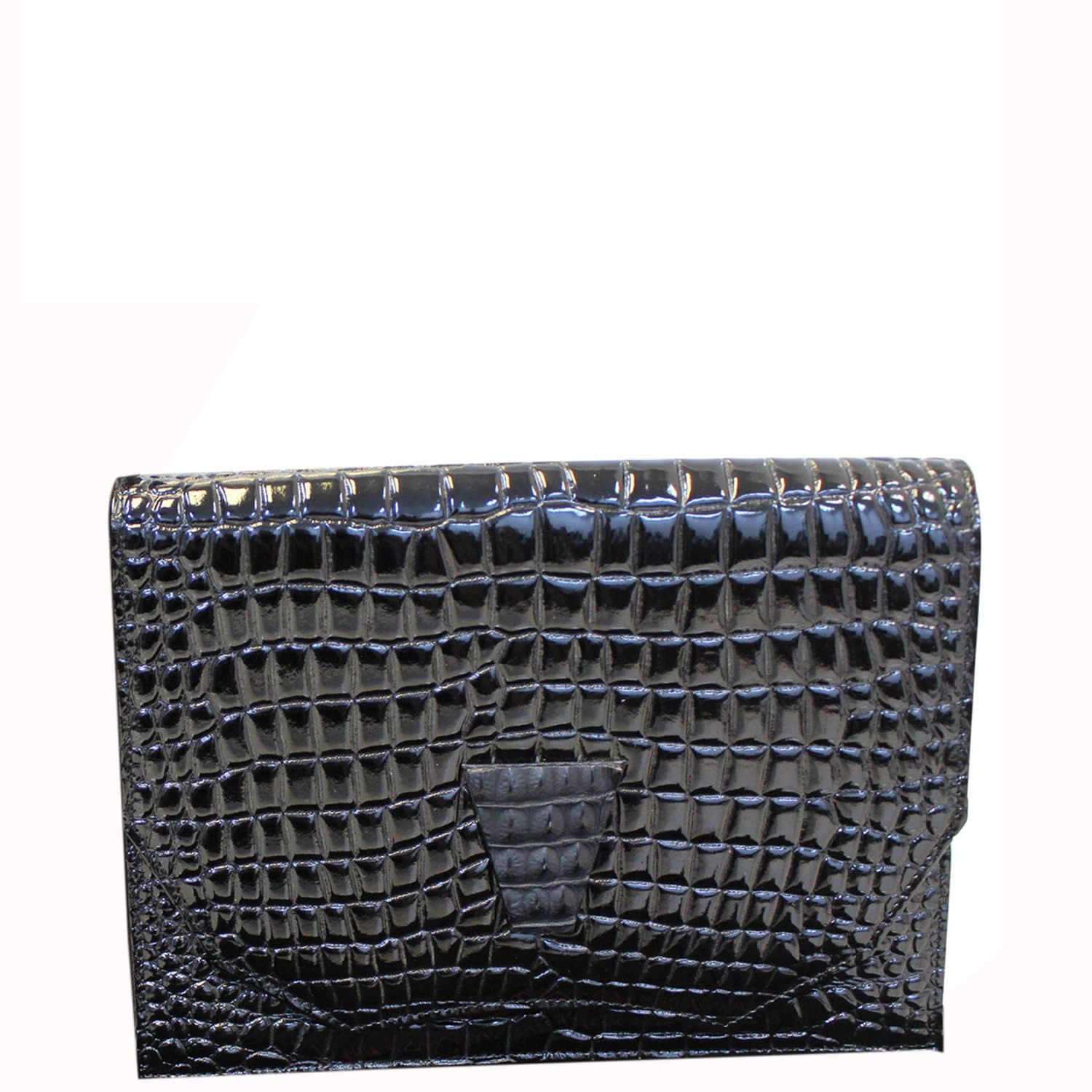 YVES SAINT LAURENT Black Caviar Leather Leather Clutch Bag