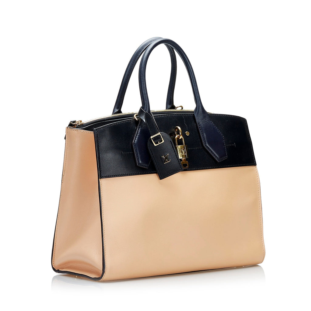 Louis Vuitton City Steamer MM Beige Calfskin