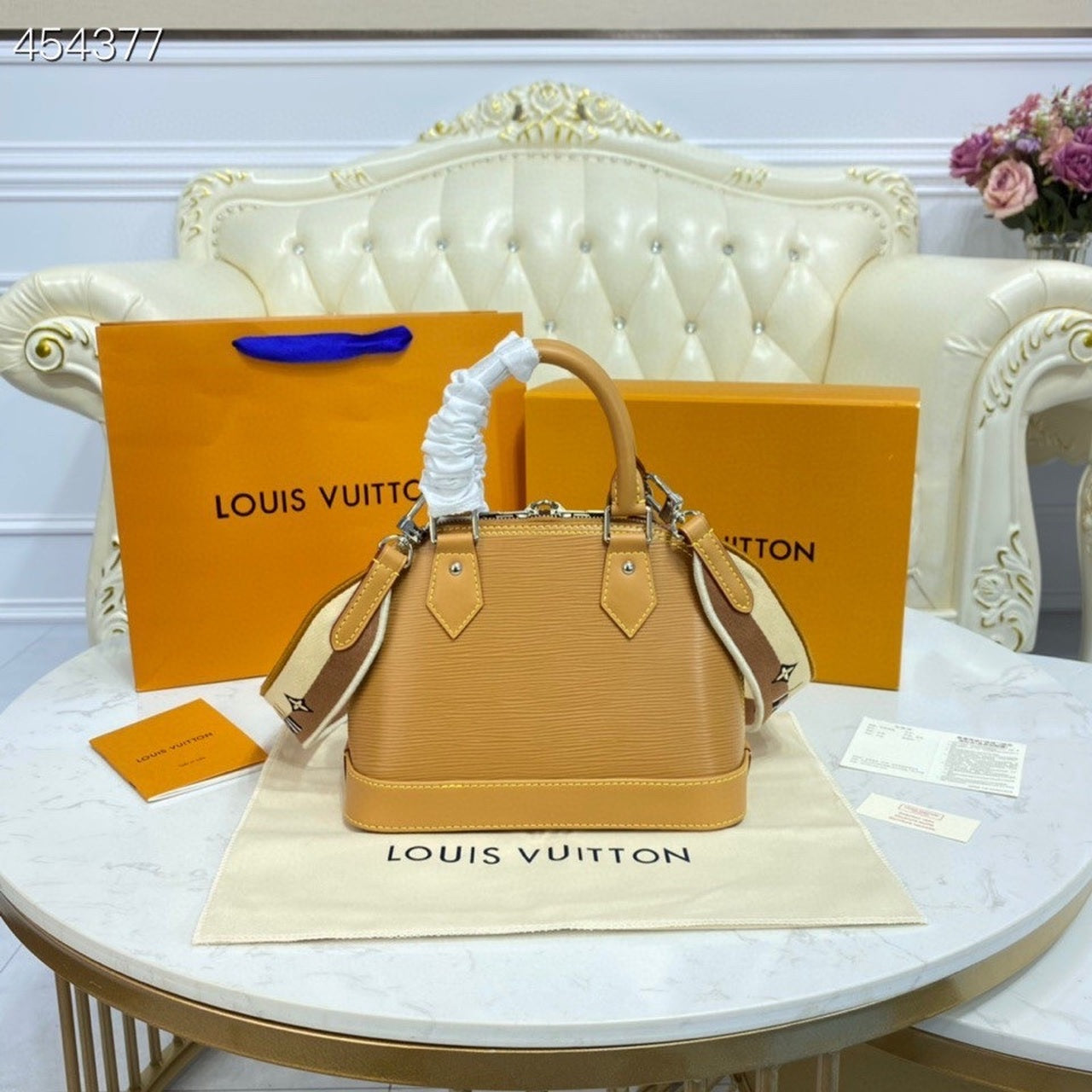 Louis Vuitton Alma BB Sunflower Yellow For Women, Women’s Handbags, Shoulder And Crossbody Bags 9.3in/23.5cm Louis Vuitton M59358