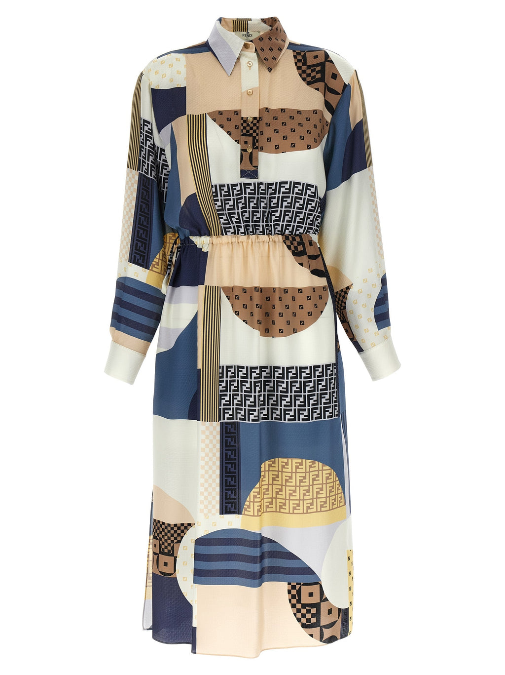 Fendi Women's Patchwork Silk Dress