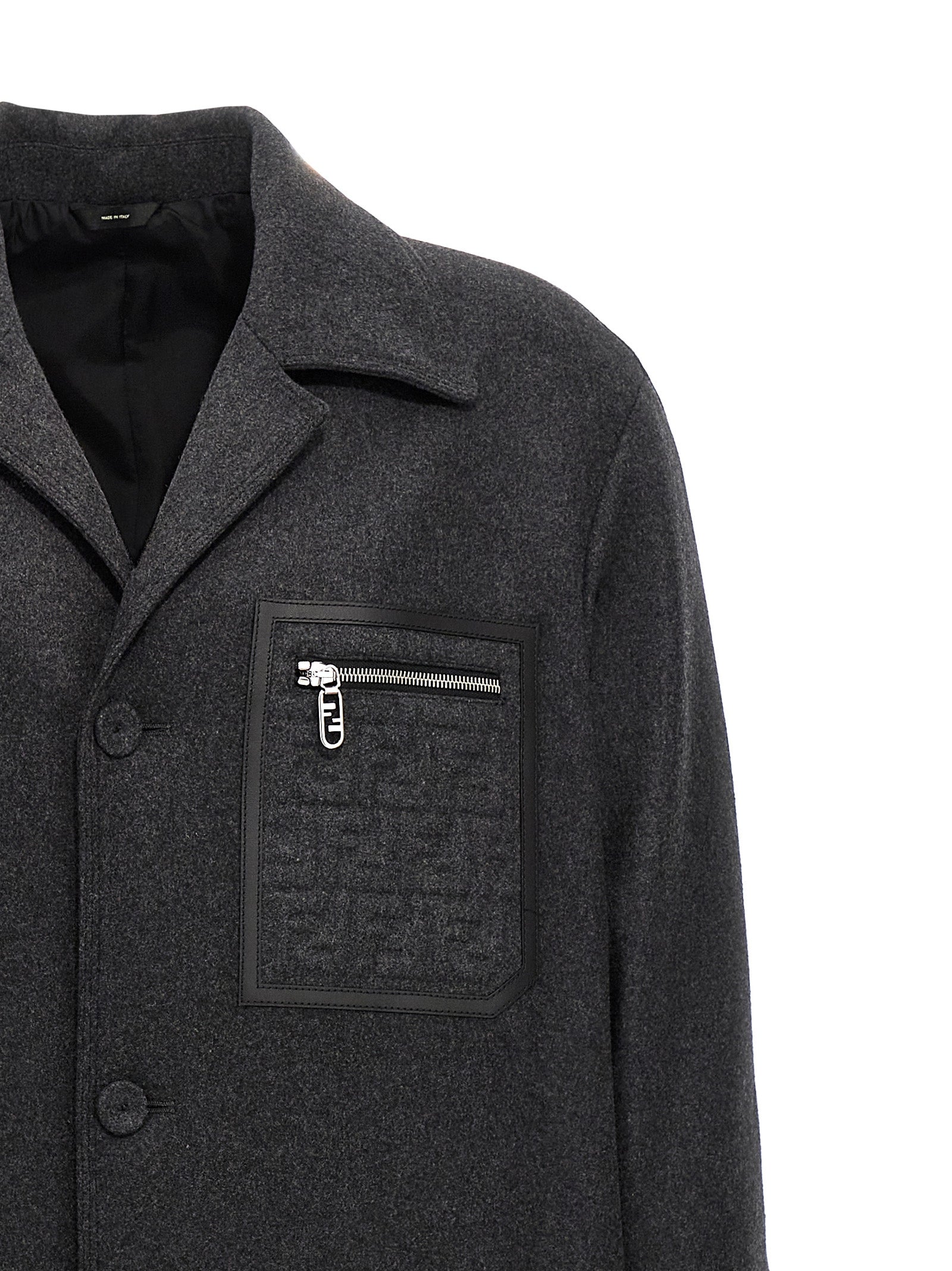 Fendi Men's Single-Breasted Cashmere Coat