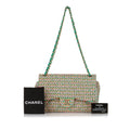 Chanel Classic Double Flap Medium Multicolor Tweed Gold