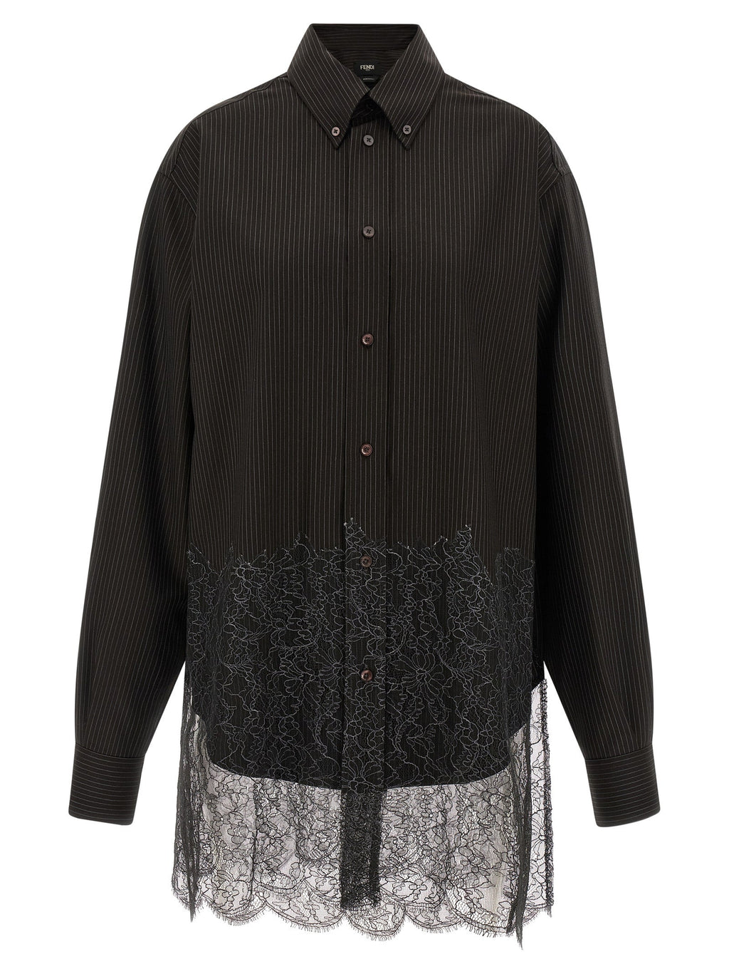 Fendi Men's Wool And Lace Shirt