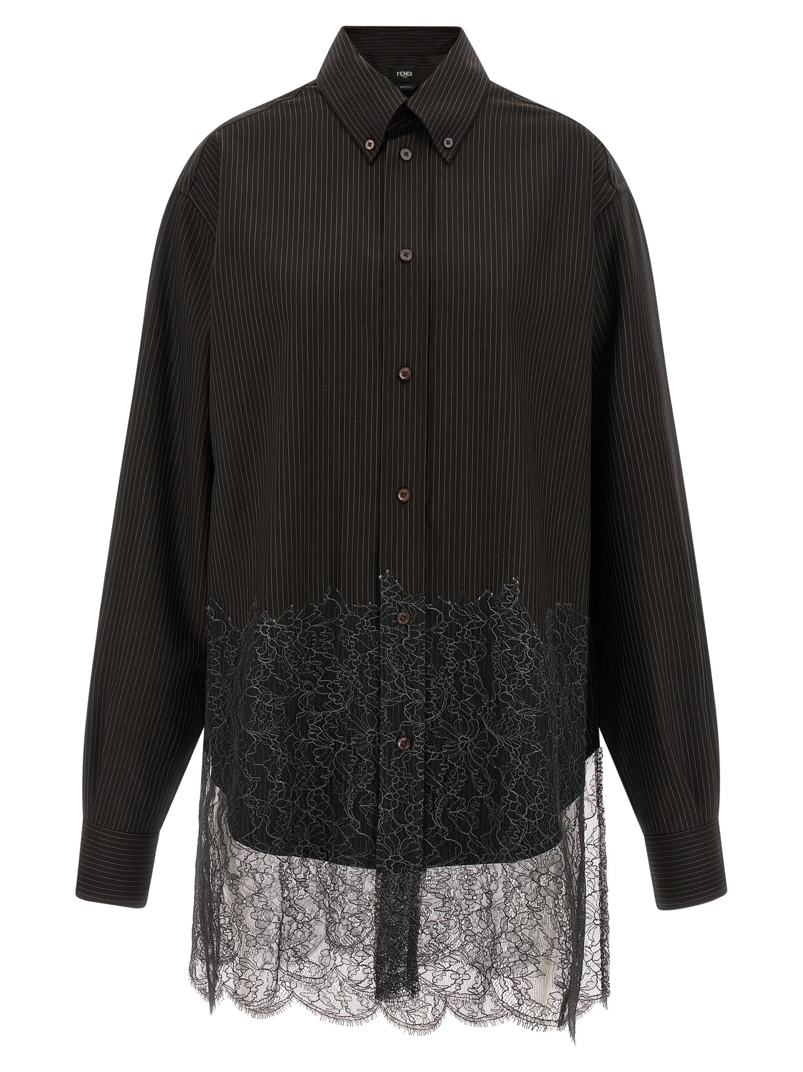 Fendi Men's Wool And Lace Shirt
