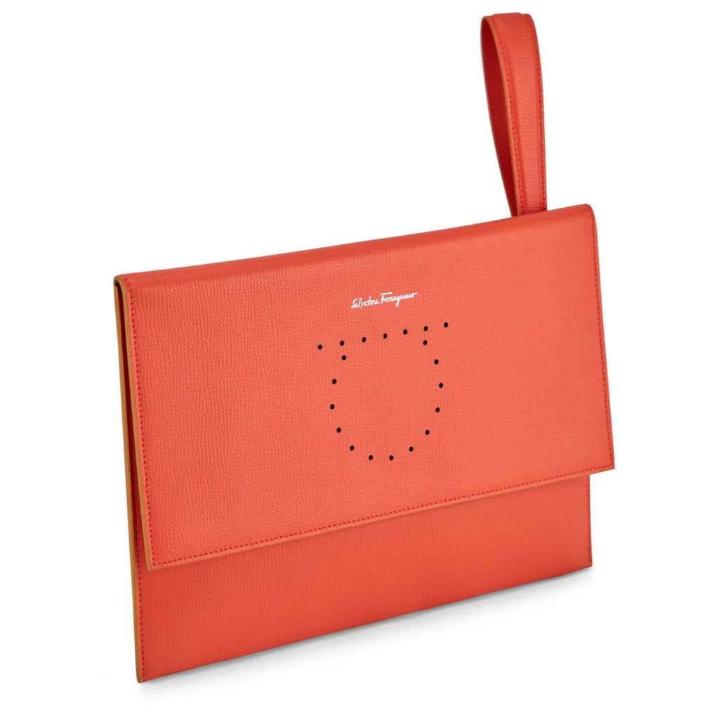 Ferragamo Leather Clutch with Strap