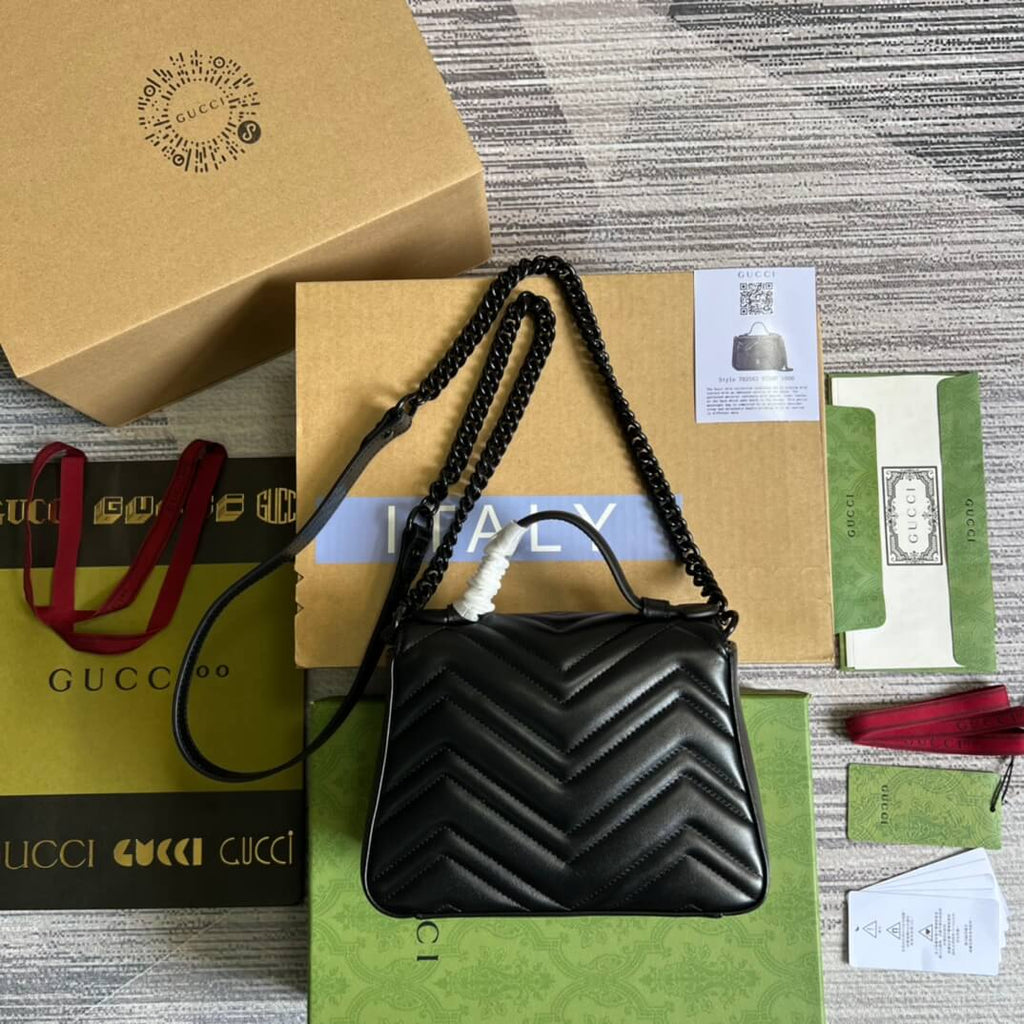 GC-702563 shoulder bag black Leather black G meta