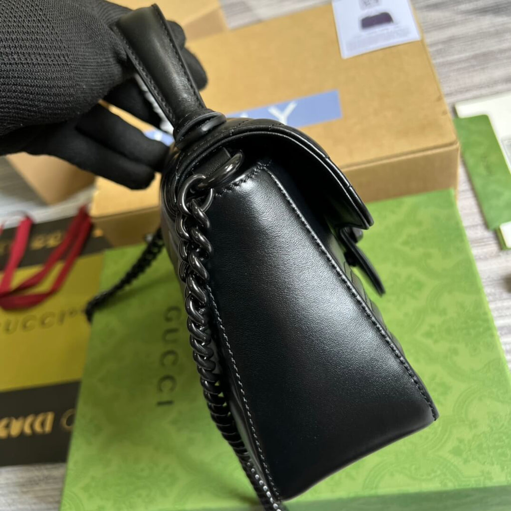 GC-702563 shoulder bag black Leather black G meta