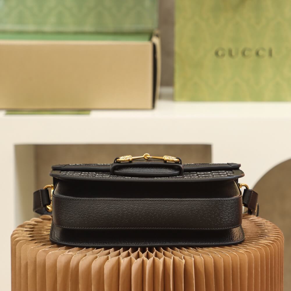 Gucci 602204 shoulder bag bag Leather black