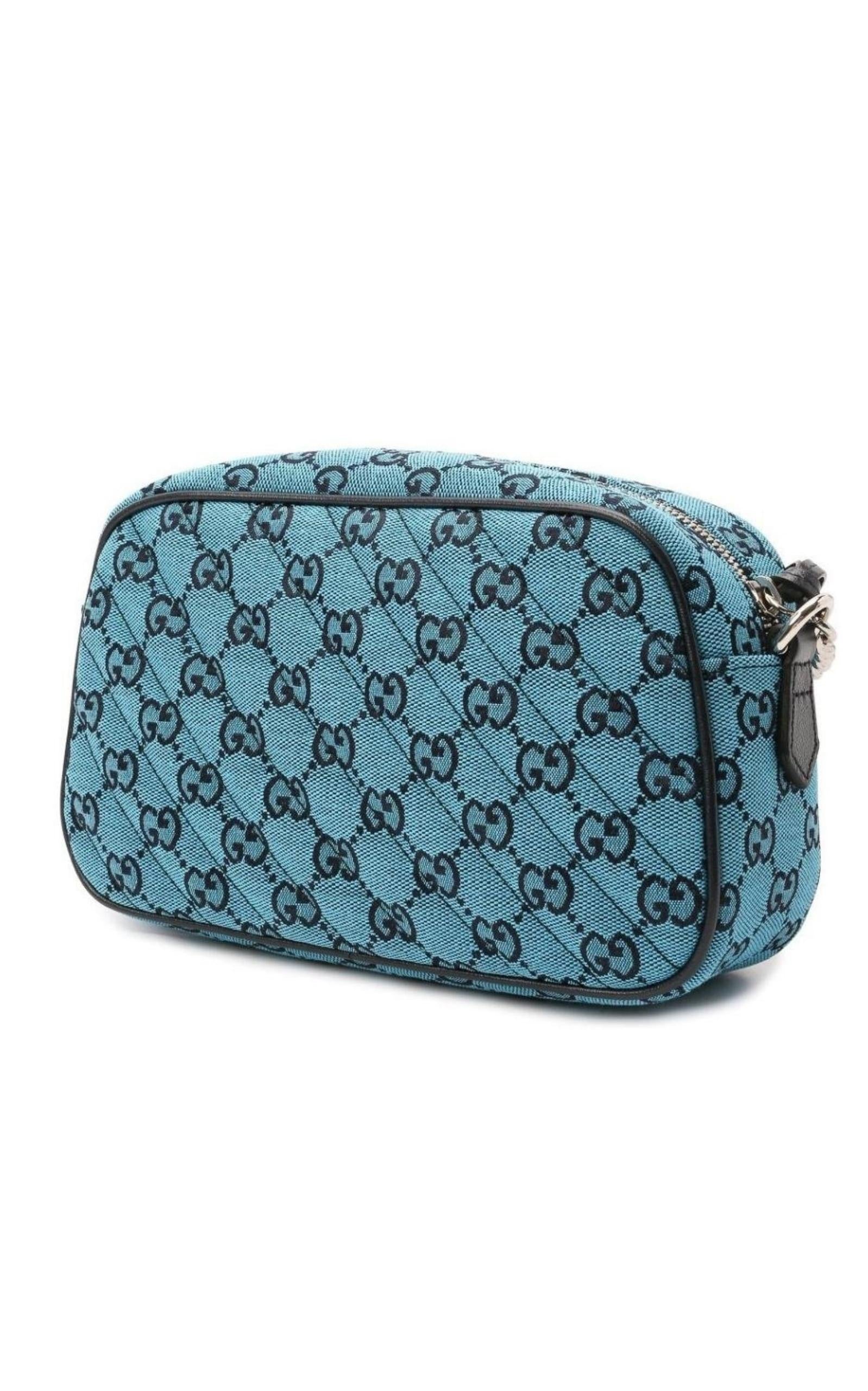 Gucci Marmont Quilted Crossbody Bag in Blue