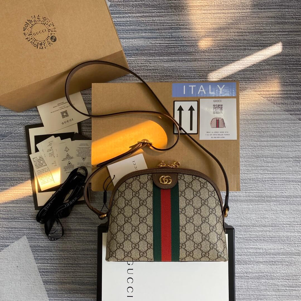 Ophidia Gucci Shell bag 499621 Brown retro canvas