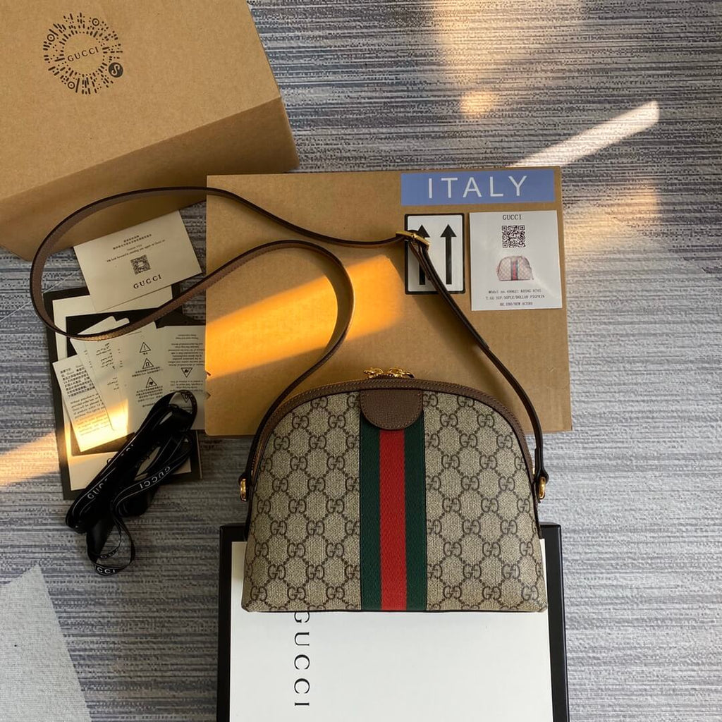 Ophidia Gucci Shell bag 499621 Brown retro canvas