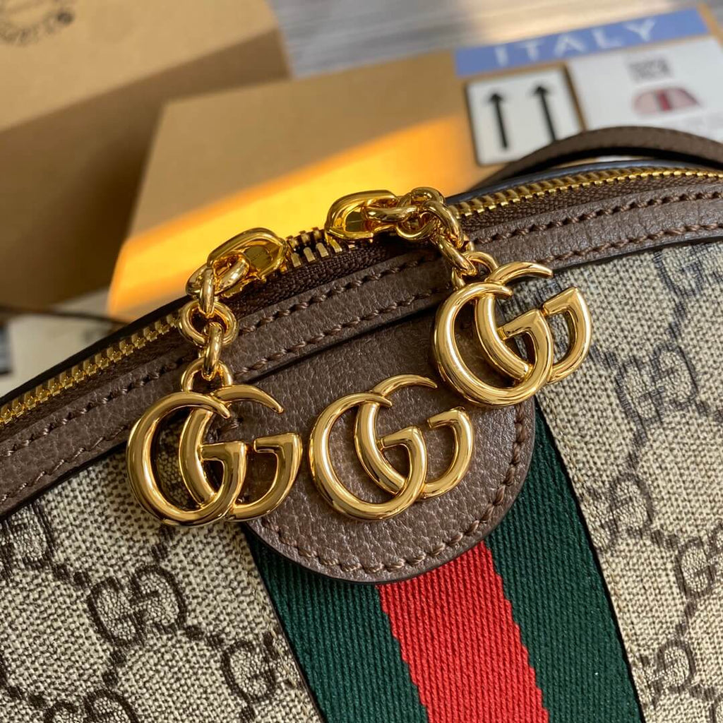 Ophidia Gucci Shell bag 499621 Brown retro canvas