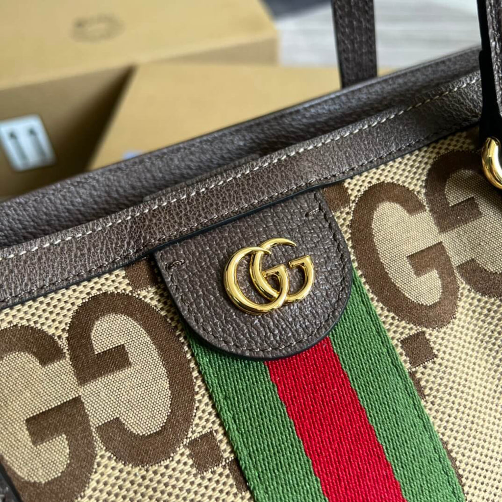 Gucci TOTE Bag Handbag Brown Medium Canvas 631685