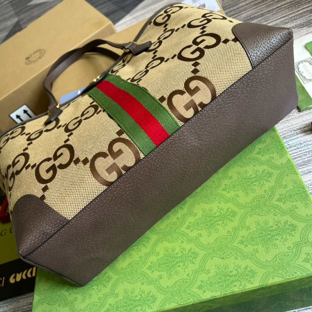 Gucci TOTE Bag Handbag Brown Medium Canvas 631685