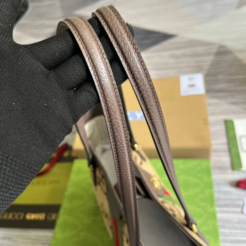 Gucci TOTE Bag Handbag Brown Medium Canvas 631685