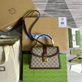 Gucci gold BB shoulder crossbody bag brown Co branded style 680119