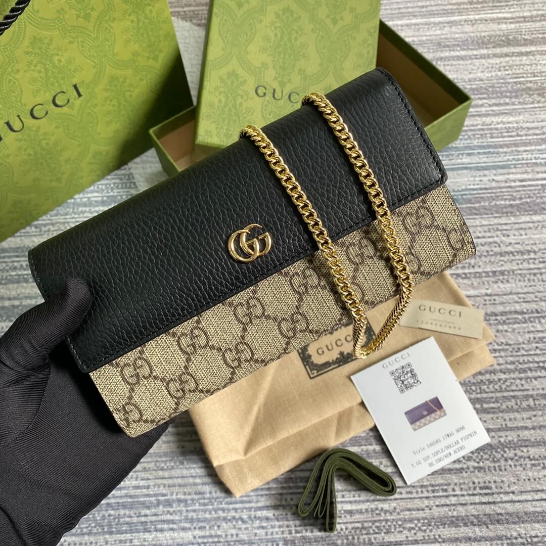 Gucci 546585 shoulder bag wallet Free shipping black leather