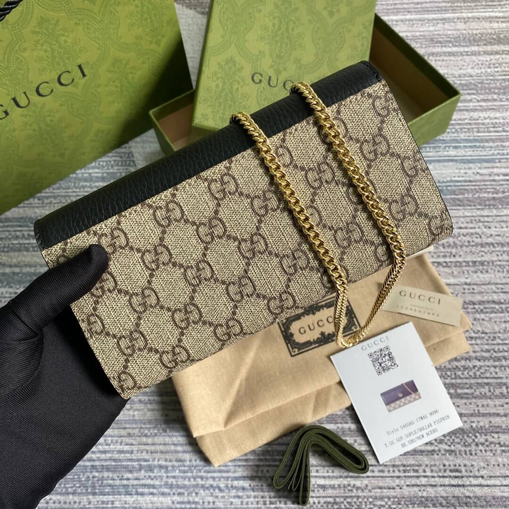 Gucci 546585 shoulder bag wallet Free shipping black leather