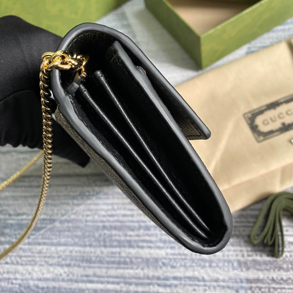 Gucci 546585 shoulder bag wallet Free shipping black leather