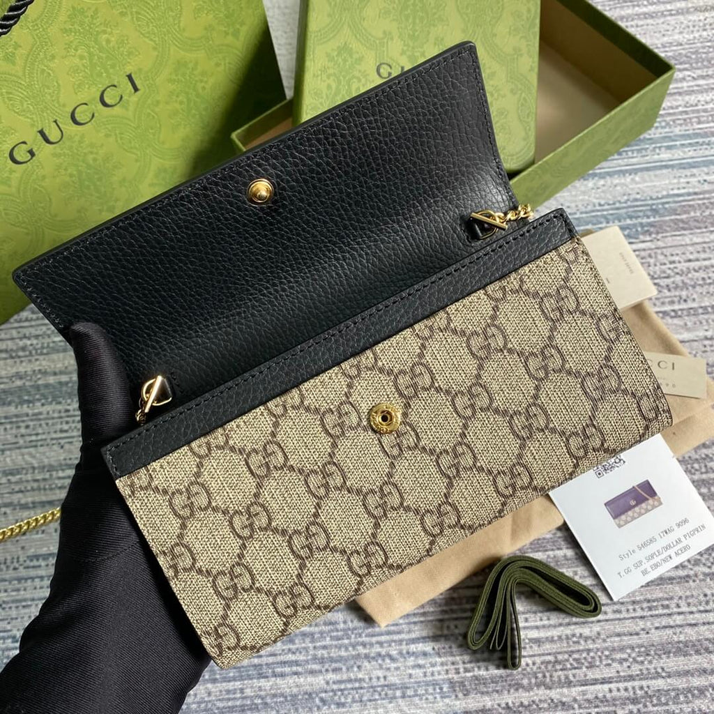 Gucci 546585 shoulder bag wallet Free shipping black leather