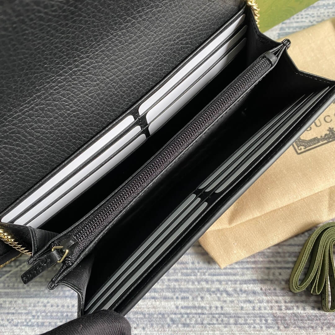 Gucci 546585 shoulder bag wallet Free shipping black leather