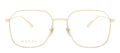Gucci GG 1032O 005 Rectangle Metal Gold Eyeglasses with Logo Stamped Demo Lens