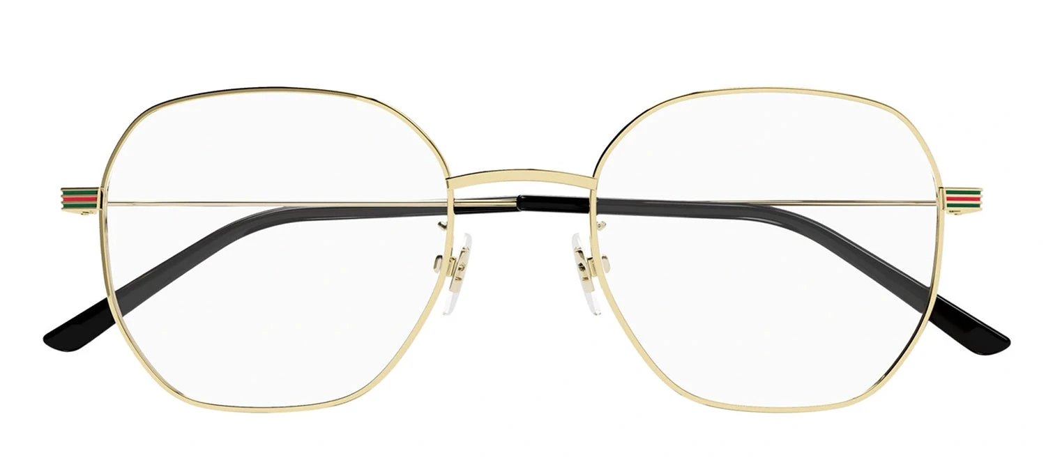 Gucci GG 1125OA 001 Round Metal Gold Eyeglasses with Transparent Demo Lens