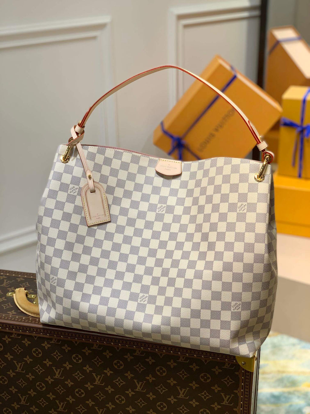 N42233 GRACEFUL GM big size WHITE PINK subaxillary bag