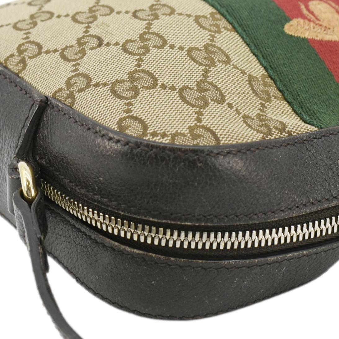 GUCCI Bee Web Gucci Canvas Camera Crossbody Bag Beige 412008