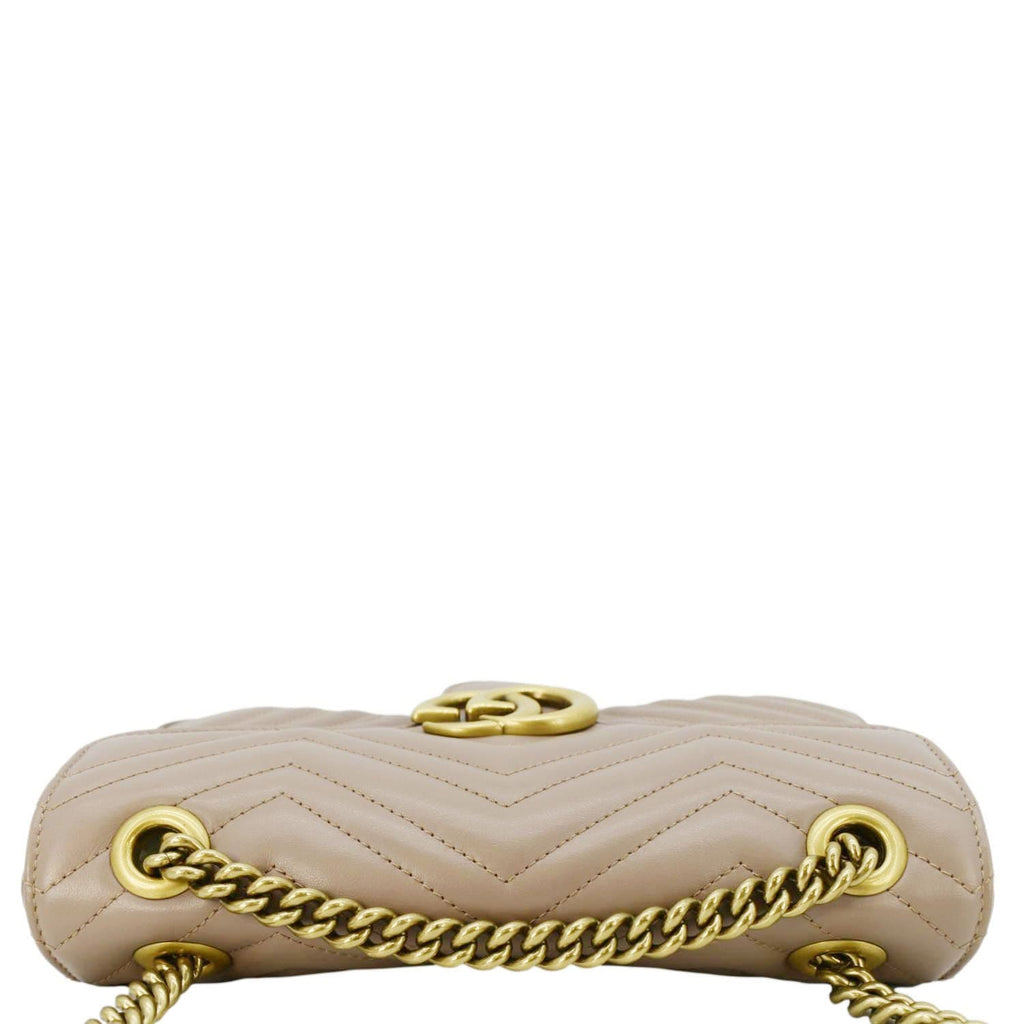 GUCCI Gucci Marmont Small Diagonal Matelasse Leather Crossbody Bag Porcelain Rose 443497
