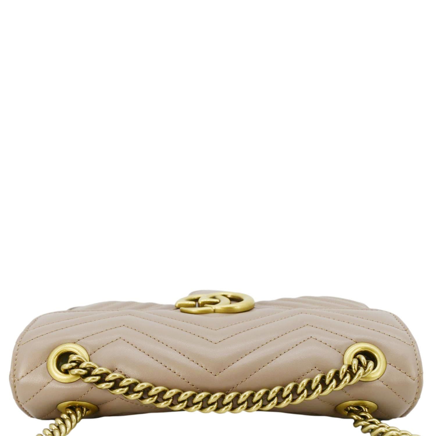 GUCCI Gucci Marmont Small Diagonal Matelasse Leather Crossbody Bag Porcelain Rose 443497