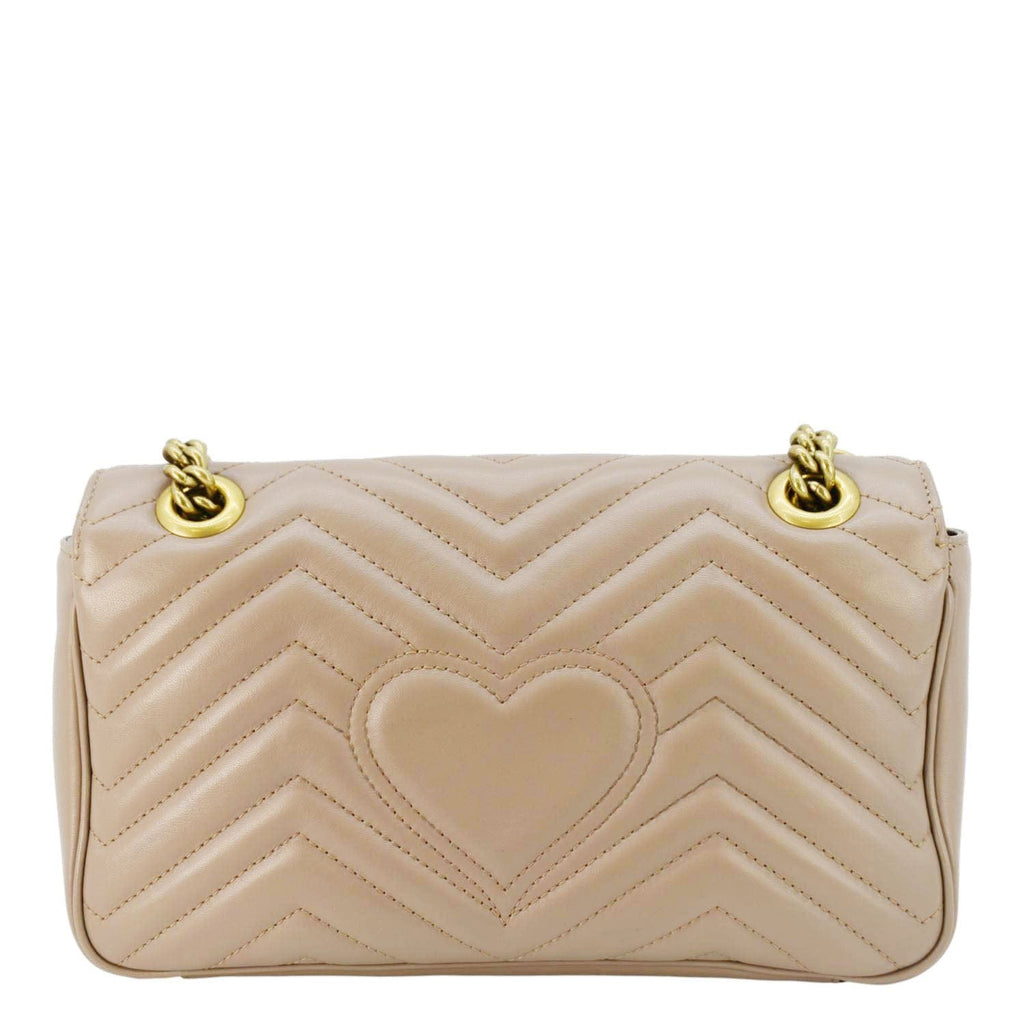 GUCCI Gucci Marmont Small Diagonal Matelasse Leather Crossbody Bag Porcelain Rose 443497