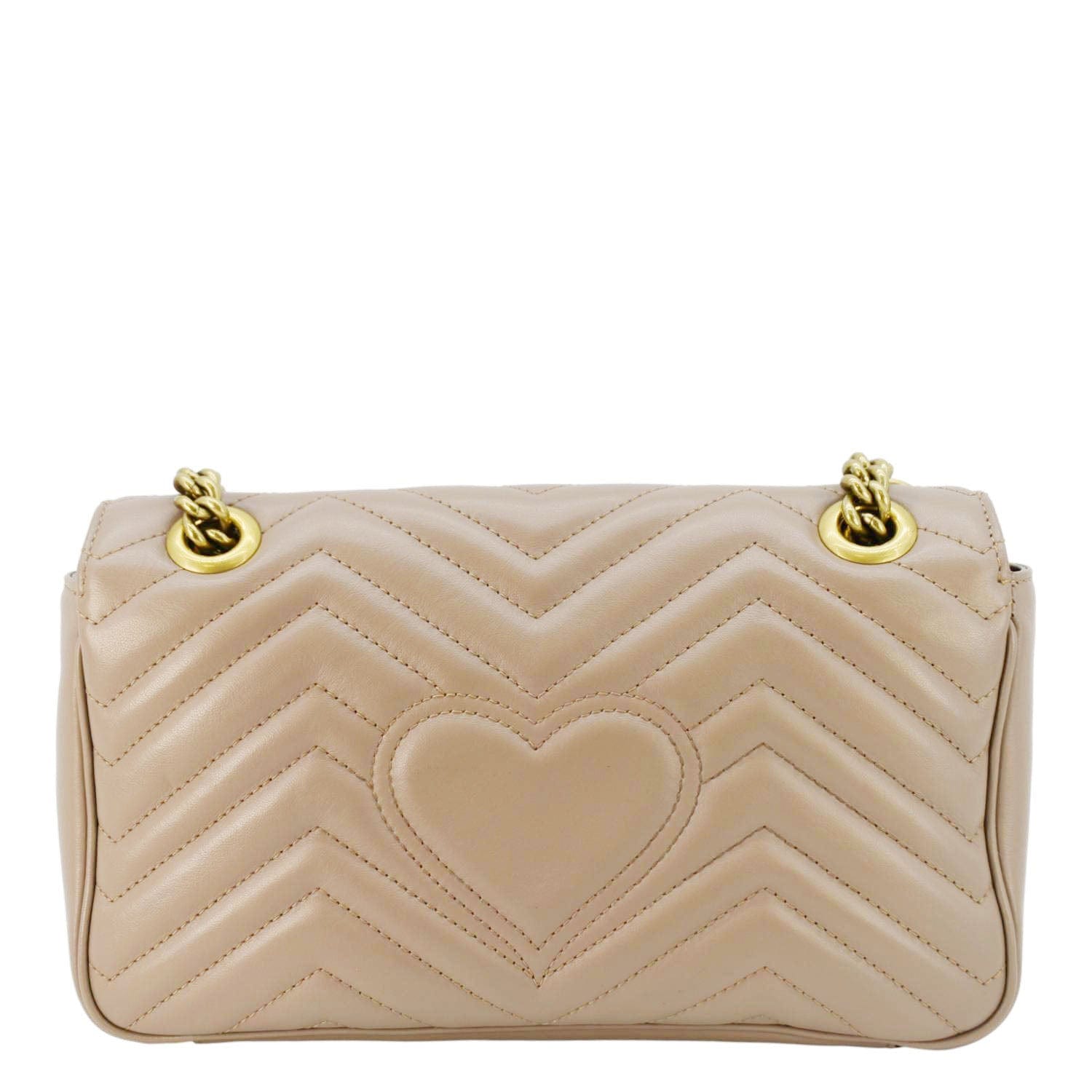 GUCCI Gucci Marmont Small Diagonal Matelasse Leather Crossbody Bag Porcelain Rose 443497