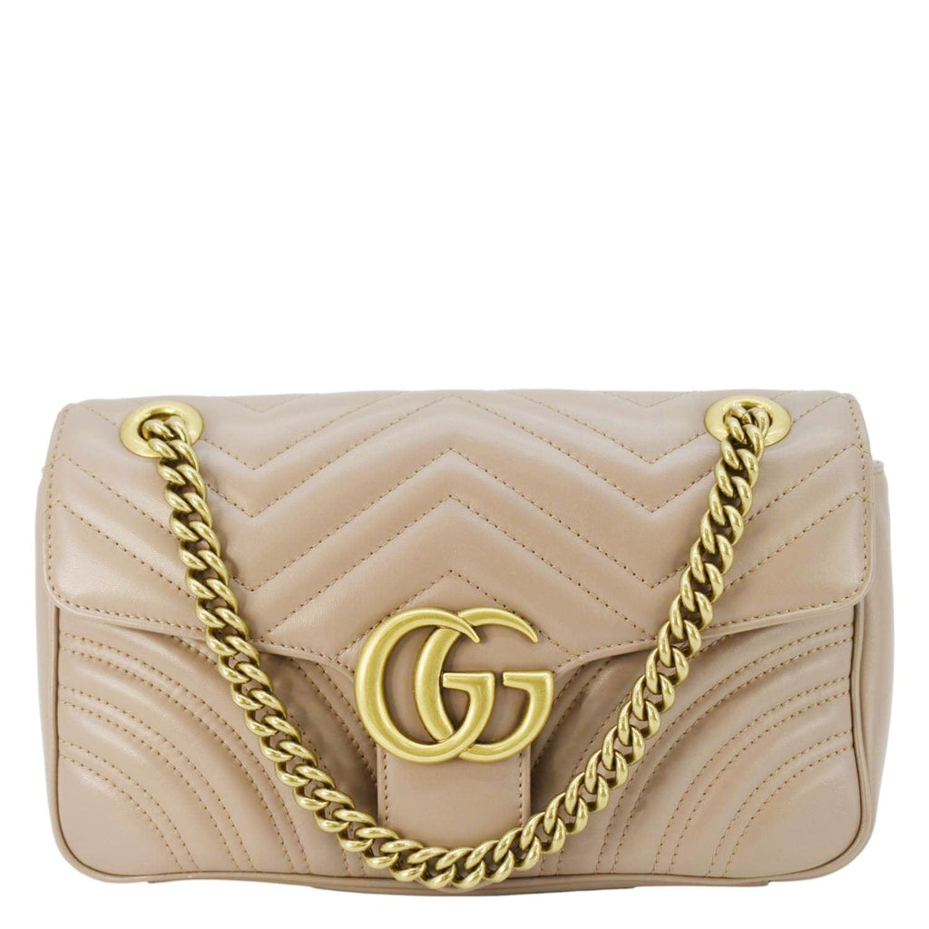 GUCCI Gucci Marmont Small Diagonal Matelasse Leather Crossbody Bag Porcelain Rose 443497