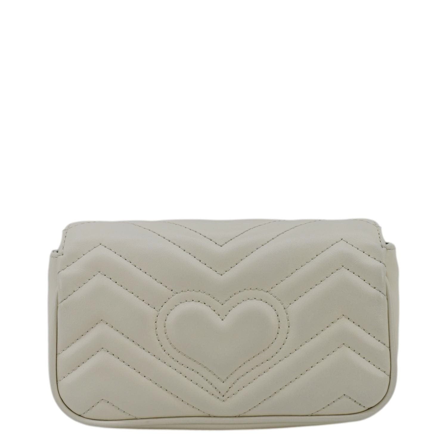 GUCCI Gucci Marmont Super Mini  Matelasse Leather Crossbody Bag White 476433