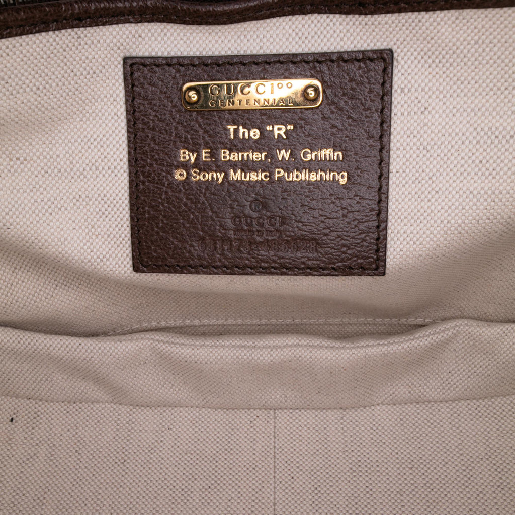 Gucci 100th Anniversary Medium Canvas 1947 Bamboo Top Handle Bag